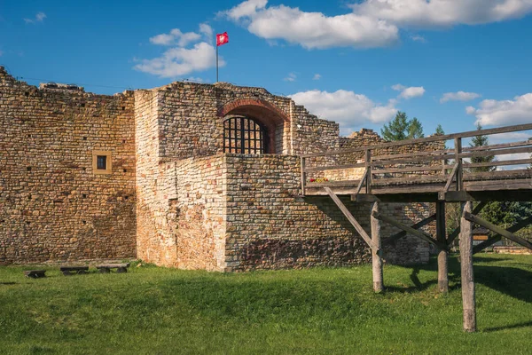Ruínas Castelo Real Século Xiv Inowlodz Lodzkie Polônia — Fotografia de Stock
