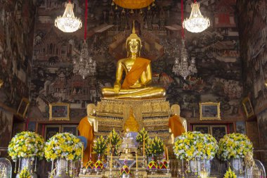 Tapınak Tayland Asya heykel din altın altın antik Budist heykel inanç kültür ibadet Taylandlı wat mimari Kilisesi