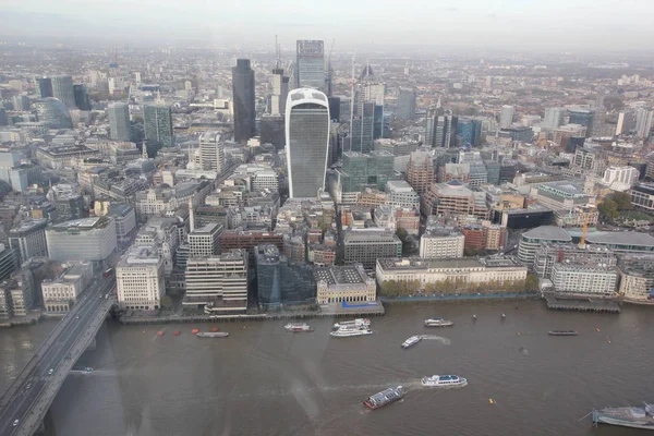 Vista Aérea Ciudad Londres Con Río Támesis Vista — Foto de Stock