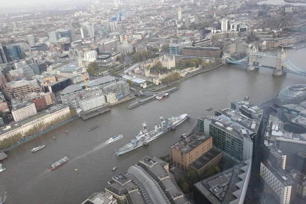 Vista Aérea Ciudad Londres Con Río Támesis Vista — Foto de Stock