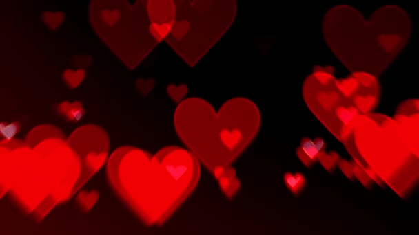 Saint Valentin avec des cœurs flottants sur fond dégradé noir. Romance, amour, concept de mariage 