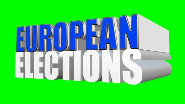 欧洲选举词在3D绿色背景 — 图库照片