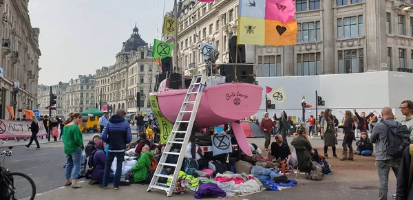 Londra Ngiltere Nisan 2019 Klim Değişikliği Protestosu Dördüncü Güne Girerken — Stok fotoğraf