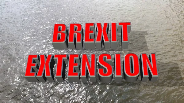 Kelime 'Brexit Uzantısı' 3d thames nehri üzerinde yüzen, Londra, İngiltere. Brexit krizi kavramı
