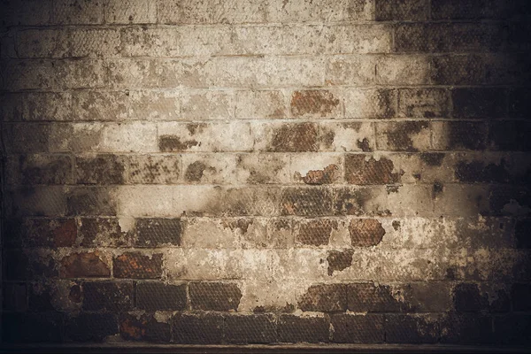 Fragment Wall Partially Broken Glass Tile Square Window — Stock Photo, Image