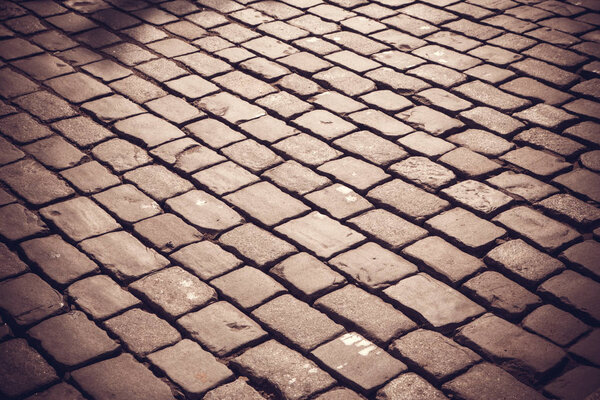 Old cobblestone pavement fragment