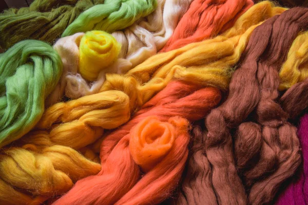 Wool Felting Different Colors — Stock Photo, Image