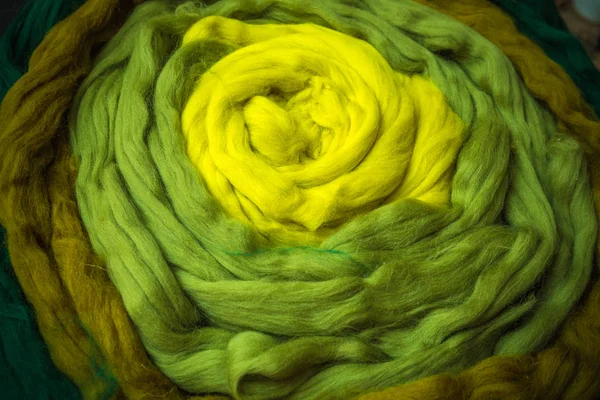 wool for felting different shades of green