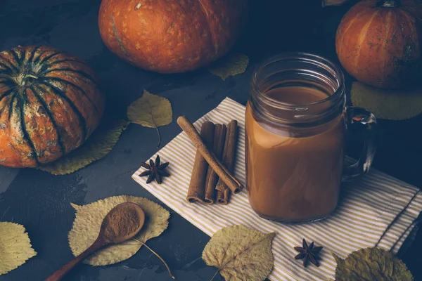 Pumpkin Spice Chai Masala Teh Musim Gugur Gugur Atau Musim — Stok Foto