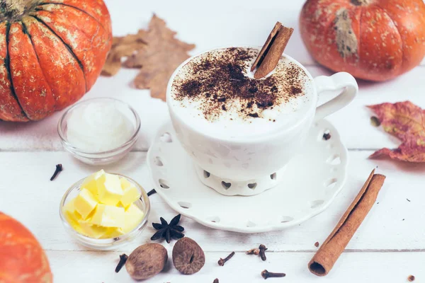 Kogelvrij Koffie Ketogeen Dieet Koffie Met Kokosolie Boter Ghee Beker — Stockfoto