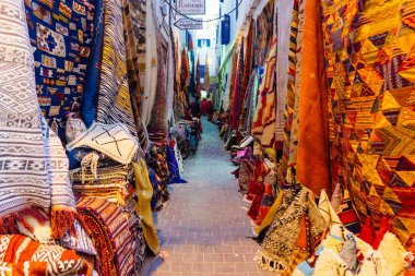 Bir pazar Medine Marakeş, Fas Fas oryantal halılar