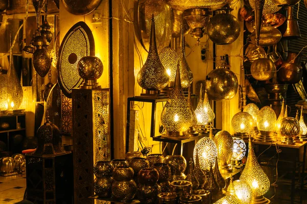 Марокканські Ліхтарів Лампу Ринку Медині Марракеш Марокко — стокове фото