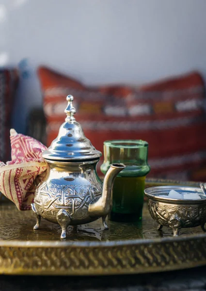 Arabian Mint Tea Moroccan Mint Tea National Hot Drink Middle — Stock Photo, Image