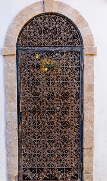 Старих Сталевих Решітки Взірцем Арабські Вікна Марокко Марракеш Традиційні Східний — стокове фото