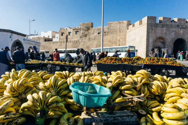 Bananas at a street market in Essaouira (Morocco). Medina