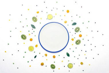 Gıda düz yatıyordu: Bahar Yaz konsepti boş levha ile. Vegan sebze