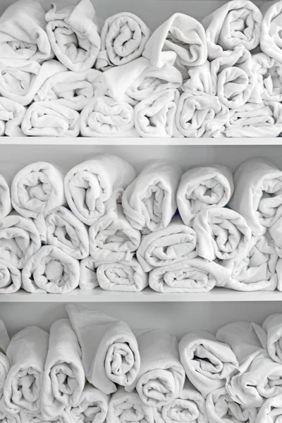 White towels pattern. Bathroom, spa, bath, sauna concept. — Stock Photo, Image