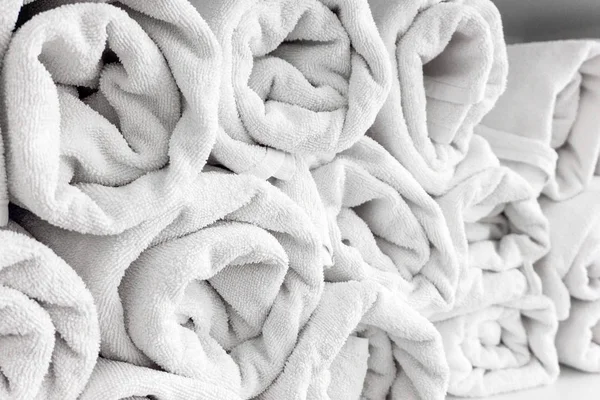 White towels pattern. Bathroom, spa, bath, sauna concept. — Stock Photo, Image