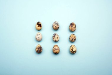 Paskalya pastel arka plan üzerinde düz yatıyordu desen yumurta. En az conce