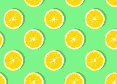 Pembe arka planda taze limon (limon) deseni. Minimal konsept