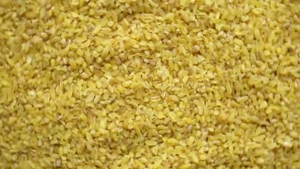 Bulgur Pšeničné Krupice Bulgur Otáčí Talíři — Stock video