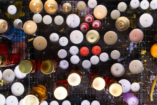 Church candles and lamps for the repose in a catholic church. Christian Catholic Prayers