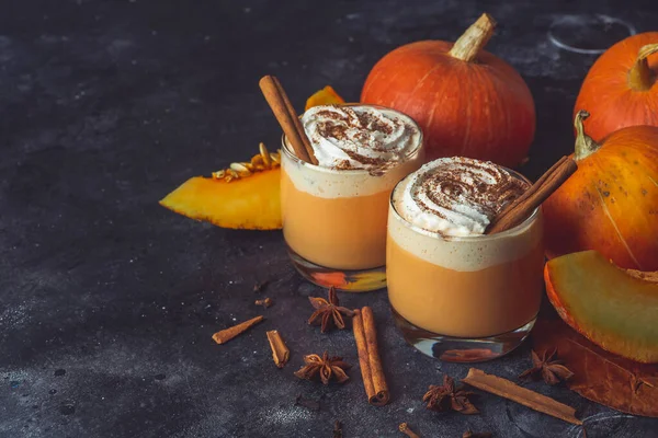 Bebida Latte Abóbora Café Outono Com Sabor Creme Abóbora Picante — Fotografia de Stock