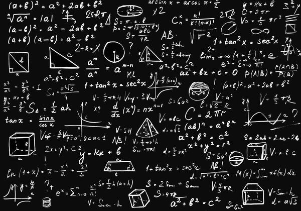 Рукописные научные формулы и уравнения на тёмном фоне, идеально подходящие для образовательных, исследовательских и интеллектуальных проектов.