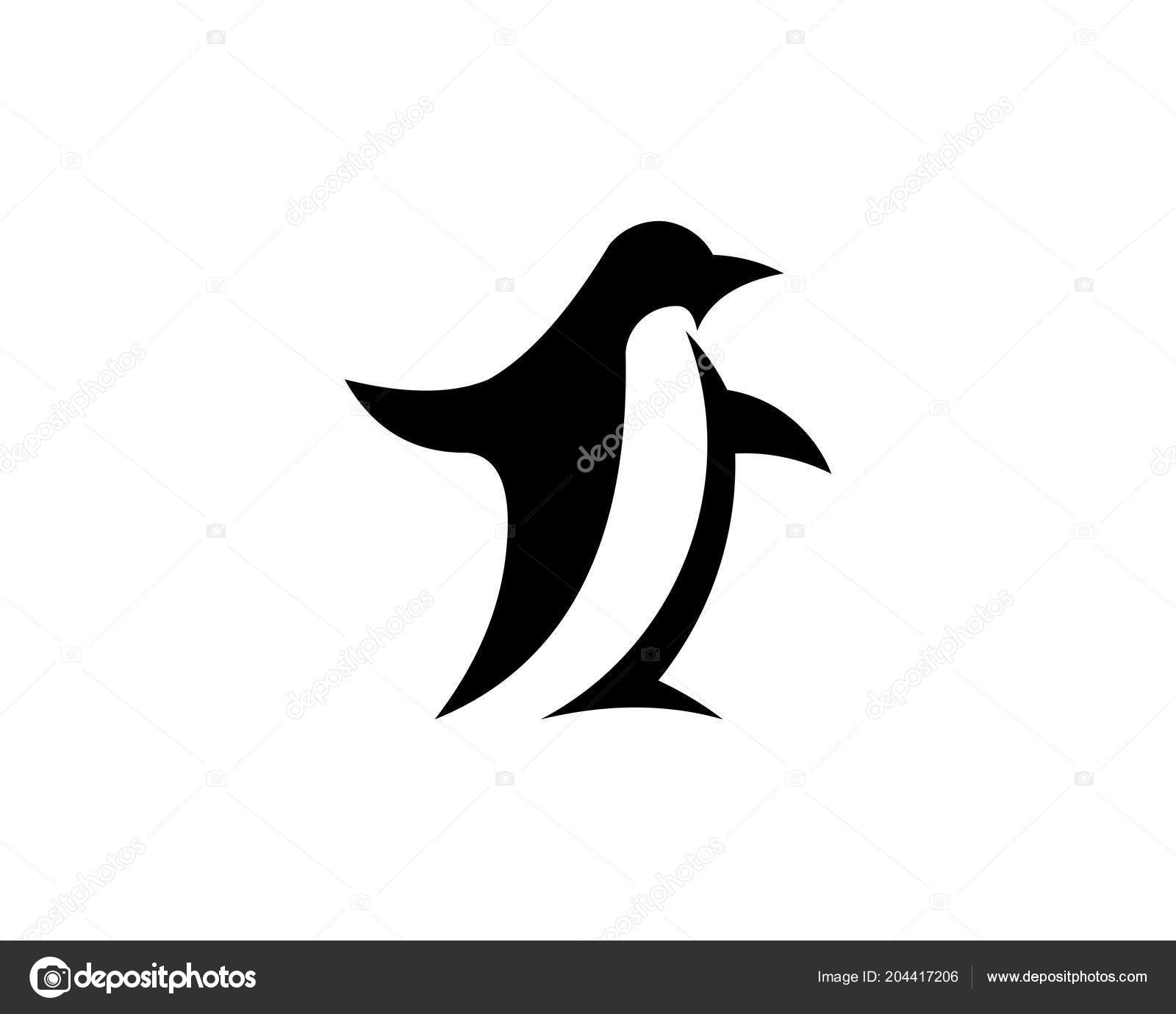 Icône Vecteur Pingouin Oiseau Animaux Silhouette Dessin