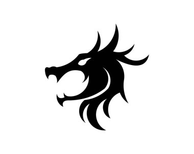 Ejderha vektör çizim, beyaz arka plan üzerinde amblemi