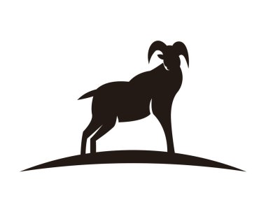 keçi hayvan çiftliği simge vektör çizim tasarım siluet