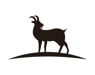 keçi hayvan çiftliği simge vektör çizim tasarım siluet