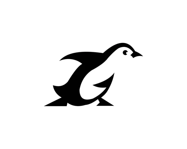 Pingouin Oiseau Silhouette Animale Dessin Animé Vecteur Icône — Image vectorielle