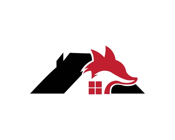 Dierlijke Fox Vastgoed Home Logo Ontwerpsjabloon Vectorillustratie — Stockvector