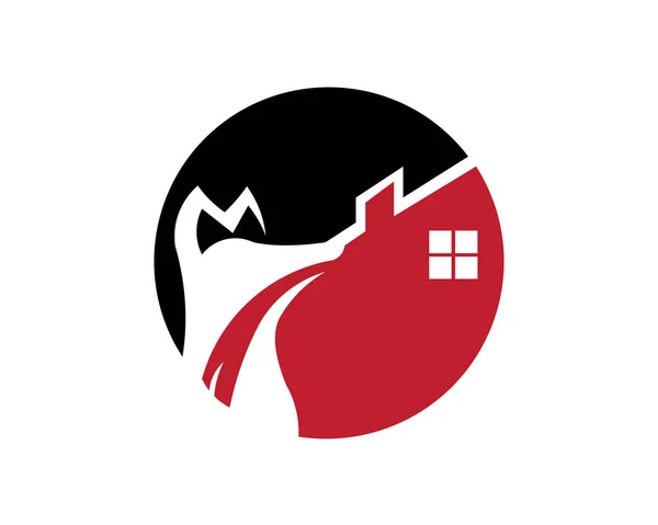 Zvířecí Fox Real Estate Domů Logo Šablona Návrhu Vektorové Ilustrace — Stockový vektor