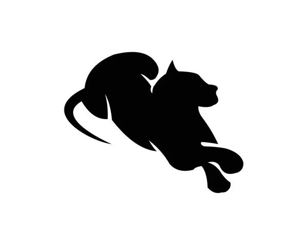 Leopards Puma Panther Tiger Action Silhouette Good Use Symbol Logo — Stock Vector