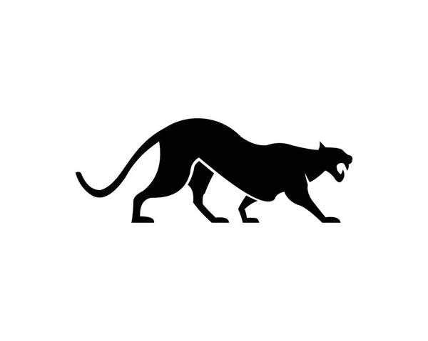 Leopardos Puma Pantera Silueta Acción Tigre Buen Uso Para Símbolo — Vector de stock