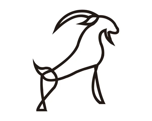 Cabra Animal Granja Icono Vector Ilustración Diseño Silueta — Vector de stock
