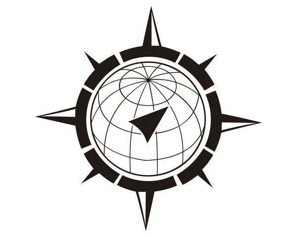 Bussola Modello Design Logo — Vettoriale Stock