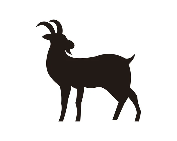 Goat Animal Farm Icon Vector Illustration Design Silhouette — Stock Vector