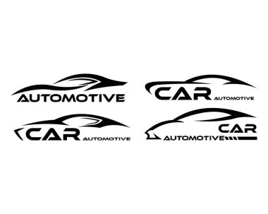 Araba sembolü logo şablonu, stilize vektör siluet