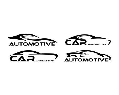 Araba sembolü logo şablonu, stilize vektör siluet