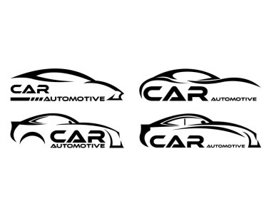 Araba sembolü logo şablonu, stilize vektör siluet