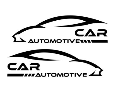 Araba sembolü logo şablonu, stilize vektör siluet