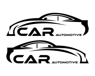 Araba sembolü logo şablonu, stilize vektör siluet