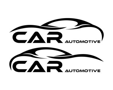 Araba sembolü logo şablonu, stilize vektör siluet