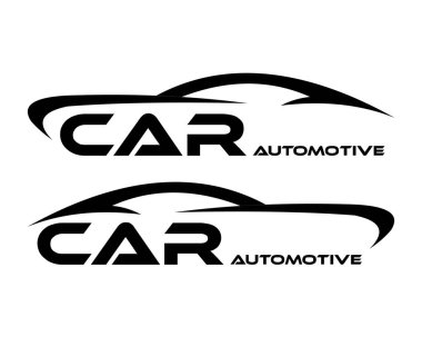 Araba sembolü logo şablonu, stilize vektör siluet
