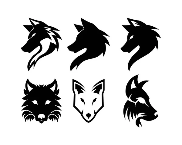 Wolf Huvud Logotypen Maskot Emblem — Stock vektor