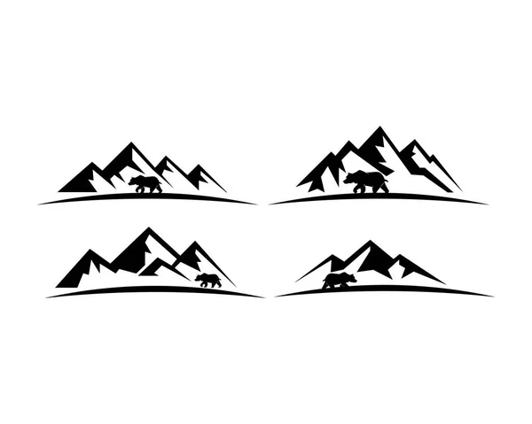 Αρκούδα Άγριας Ζωής Των Ζώων Στο Βουνό — Διανυσματικό Αρχείο