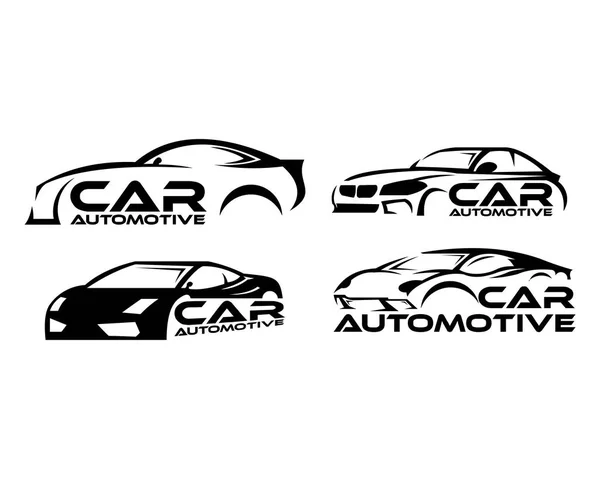 Araba Sembolü Logo Şablonu Stilize Vektör Siluet — Stok Vektör